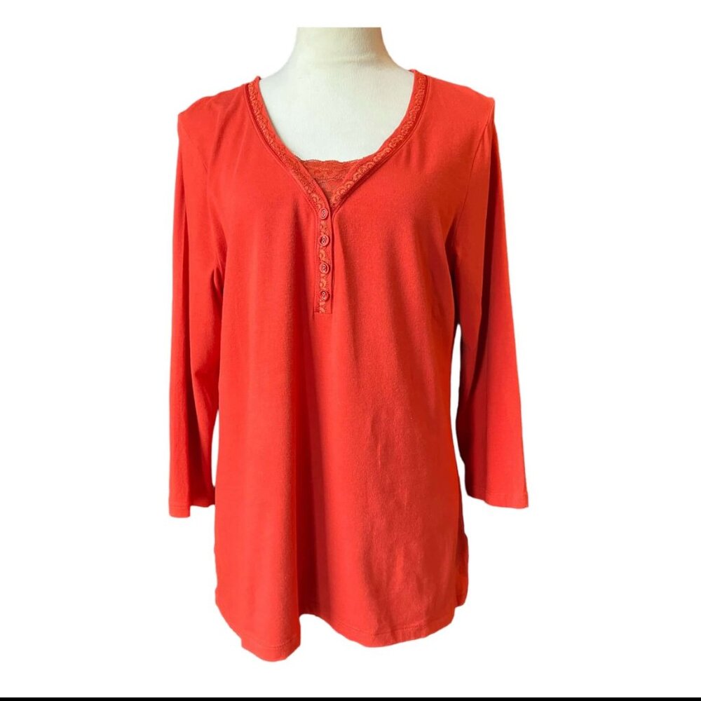 White Stag Orange 3/4 Sleeve Blouse (925-4)